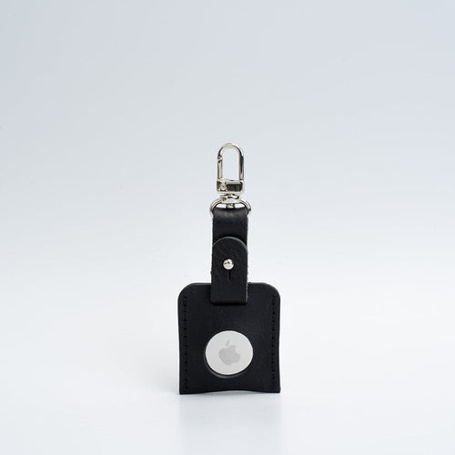 Leather AirTag bag charm with carabiner