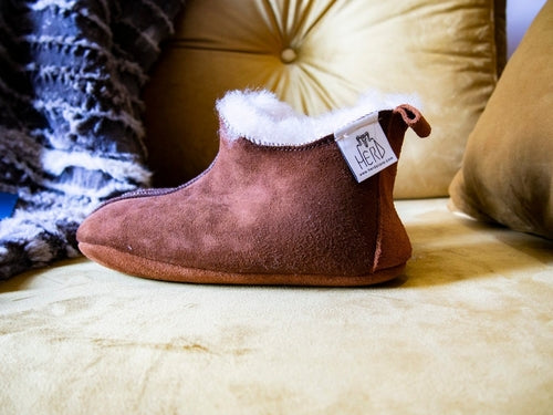 Brown Leather Slippers.