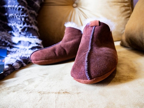 Brown Leather Slippers.