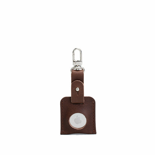 Leather AirTag bag charm with carabiner